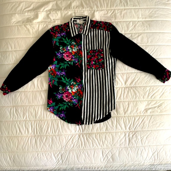 Top This Tops - Vintage colour block button down blouse